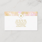 抽象芸術モダンエレガントカラーのロゴピンク金ゴールド 名刺 (裏面)