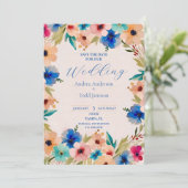 抽象芸術モダンエレガントフローラ水結婚色 セーブザデート (スタンド正面)