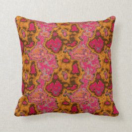抽象芸術モダンオレンジピンクブルーパターンスローピル クッション