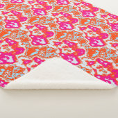 抽象芸術モダンオレンジピンクブルーパターンスローピル シェルパブランケット (3/4)