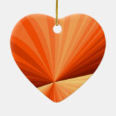 抽象芸術モダンオレンジレッドバニラフラクタルハート セラミックオーナメント (裏面)