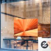 抽象芸術モダンオレンジ赤バニラグラフィックフラクタル ウィンドウサイン (カフェ窓)