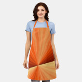 抽象芸術モダンオレンジ赤バニラグラフィックフラクタル エプロン (着用した状態)