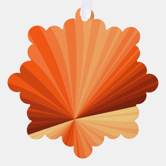 抽象芸術モダンオレンジ赤バニラグラフィックフラクタル オーナメントカード (正面)