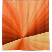 抽象芸術モダンオレンジ赤バニラグラフィックフラクタル シャワーカーテン (正面)