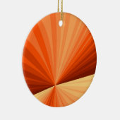 抽象芸術モダンオレンジ赤バニラグラフィックフラクタル セラミックオーナメント (右)