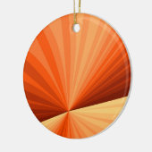 抽象芸術モダンオレンジ赤バニラグラフィックフラクタル セラミックオーナメント (左)