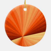 抽象芸術モダンオレンジ赤バニラグラフィックフラクタル セラミックオーナメント (裏面)