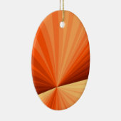 抽象芸術モダンオレンジ赤バニラグラフィックフラクタル セラミックオーナメント (右)