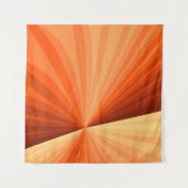 抽象芸術モダンオレンジ赤バニラグラフィックフラクタル タペストリー (正面(横))