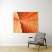 抽象芸術モダンオレンジ赤バニラグラフィックフラクタル タペストリー (インサイチュ(横))