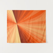 抽象芸術モダンオレンジ赤バニラグラフィックフラクタル タペストリー (正面(横))