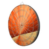 抽象芸術モダンオレンジ赤バニラグラフィックフラクタル ダーツボード (正面右)