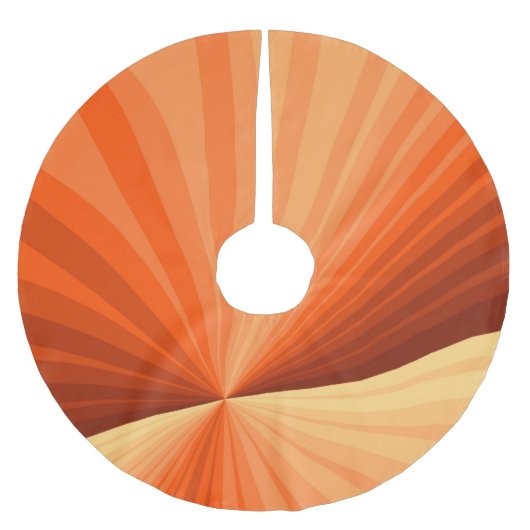 抽象芸術モダンオレンジ赤バニラグラフィックフラクタル ブラッシュドポリエステルツリースカート (正面)