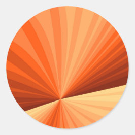 抽象芸術モダンオレンジ赤バニラグラフィックフラクタル ラウンドシール