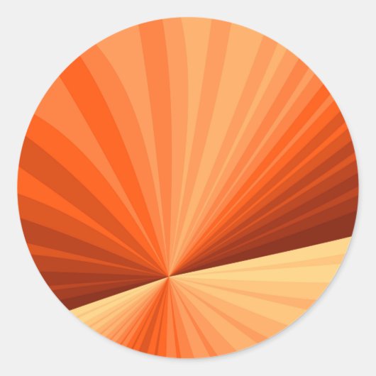 抽象芸術モダンオレンジ赤バニラグラフィックフラクタル ラウンドシール (正面)