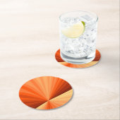 抽象芸術モダンオレンジ赤バニラグラフィックフラクタル ラウンドペーパーコースター (インサイチュ)