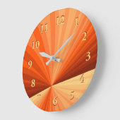抽象芸術モダンオレンジ赤バニラグラフィックフラクタル ラージ壁時計 (傾斜)