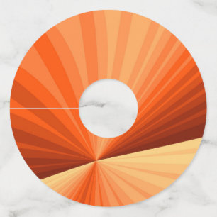 抽象芸術モダンオレンジ赤バニラグラフィックフラクタル ワイングラスタグ