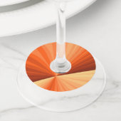 抽象芸術モダンオレンジ赤バニラグラフィックフラクタル ワイングラスタグ (クローズアップ)