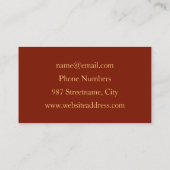 抽象芸術モダンオレンジ赤バニラグラフィックフラクタル 名刺 (裏面)