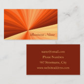 抽象芸術モダンオレンジ赤バニラグラフィックフラクタル 名刺 (正面/裏面)