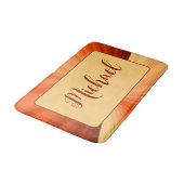 抽象芸術モダンオレンジ赤バニラグラフィック名 バスマット (アングル)