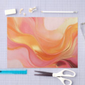 抽象芸術モダンオレンジ、ピンク、金ゴールド- 薄葉紙 (クラフト)