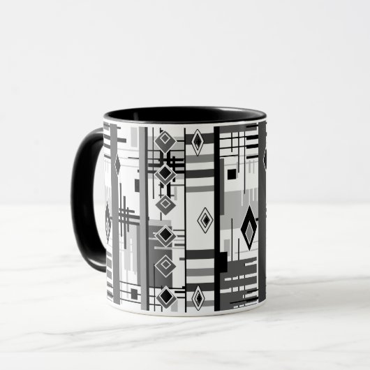 抽象芸術モダンオーナメントのジオメトリック要素vintag マグカップ (正面左)