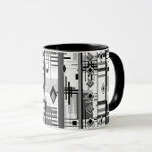 抽象芸術モダンオーナメントのジオメトリック要素vintag マグカップ (正面右)