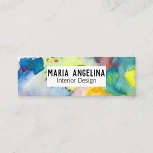 抽象芸術モダンカラフルの水色 スキニー名刺