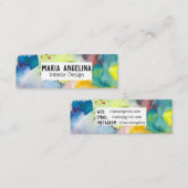 抽象芸術モダンカラフルの水色 スキニー名刺 (正面/裏面)