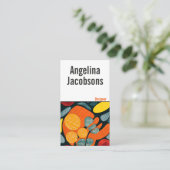 抽象芸術モダンカラフルはっきりしたタイポグラフィ 名刺 (スタンド正面)