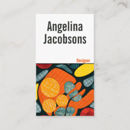 抽象芸術モダンカラフルはっきりしたタイポグラフィ 名刺