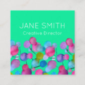 抽象芸術モダンカラフルクリエイティブ業 スクエア名刺 (正面)