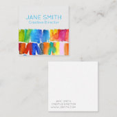 抽象芸術モダンカラフルクリエイティブ業 スクエア名刺 (正面/裏面)