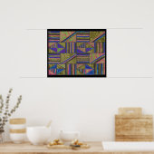 抽象芸術モダンカラフルデザインバイアラナルト ポスター (キッチン)