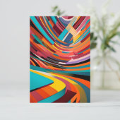 抽象芸術モダンカラフルブライトはっきりしたパターン サンキューカード (スタンド正面)