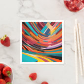 抽象芸術モダンカラフルブライトはっきりしたパターン スタンダードカクテルナプキン (インサイチュ)