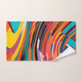 抽象芸術モダンカラフルブライトはっきりしたパターン バスタオルセット (ハンドタオル)