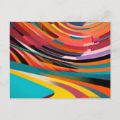 抽象芸術モダンカラフルブライトはっきりしたパターン ポストカード (正面)