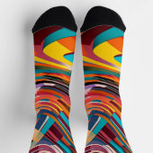 抽象芸術モダンカラフルブライトパタはっきりしたーン ソックス (上部)