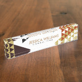 抽象芸術モダンカラフル三角形 デスクネームプレート (側面)