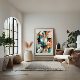 抽象芸術モダンカラフル形状 ポスター