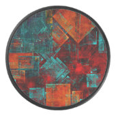 抽象芸術モダンカラフル芸術的型 アイスホッケーパック (正面)