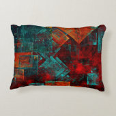 抽象芸術モダンカラフル芸術的型 アクセントクッション (裏面)