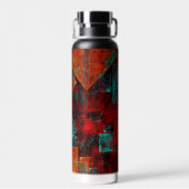 抽象芸術モダンカラフル芸術的型 ウォーターボトル (背面)