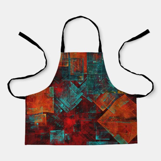 抽象芸術モダンカラフル芸術的型 エプロン (正面)