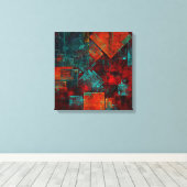 抽象芸術モダンカラフル芸術的型 キャンバスプリント (インサイチュ (ウッドフロア))
