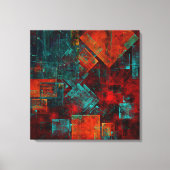 抽象芸術モダンカラフル芸術的型 キャンバスプリント (正面)